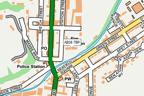 AB38 7BP map - OS OpenMap – Local (Ordnance Survey)