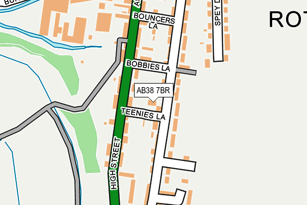 AB38 7BR map - OS OpenMap – Local (Ordnance Survey)