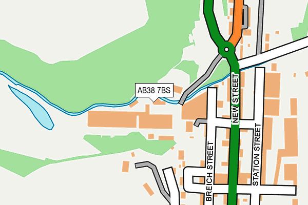 AB38 7BS map - OS OpenMap – Local (Ordnance Survey)