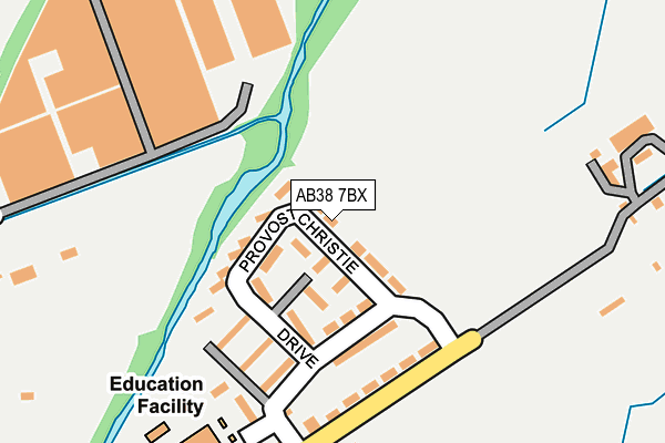 AB38 7BX map - OS OpenMap – Local (Ordnance Survey)