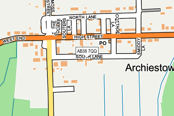 AB38 7QQ map - OS OpenMap – Local (Ordnance Survey)