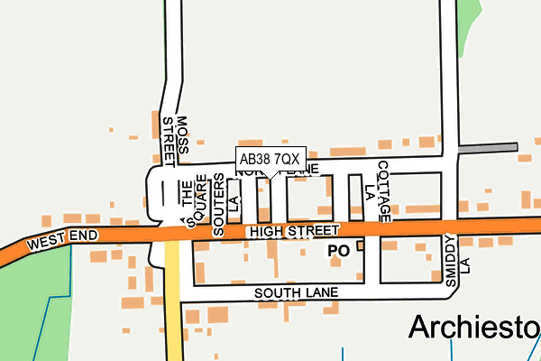 AB38 7QX map - OS OpenMap – Local (Ordnance Survey)