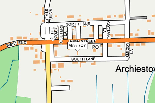 AB38 7QY map - OS OpenMap – Local (Ordnance Survey)