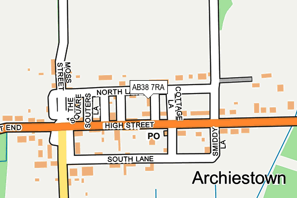 AB38 7RA map - OS OpenMap – Local (Ordnance Survey)