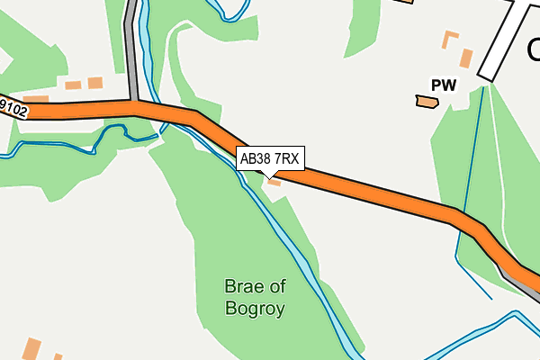 AB38 7RX map - OS OpenMap – Local (Ordnance Survey)