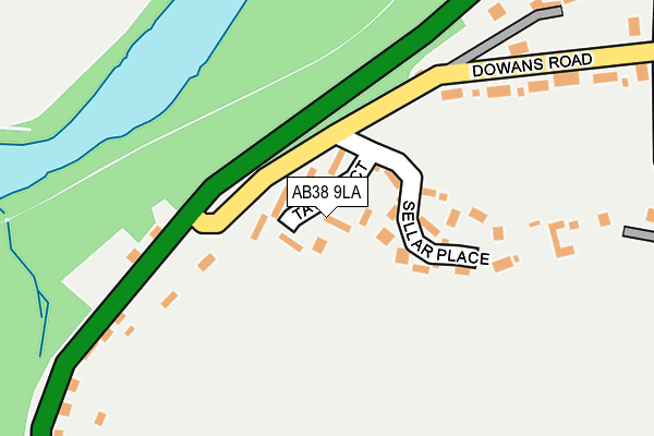 AB38 9LA map - OS OpenMap – Local (Ordnance Survey)