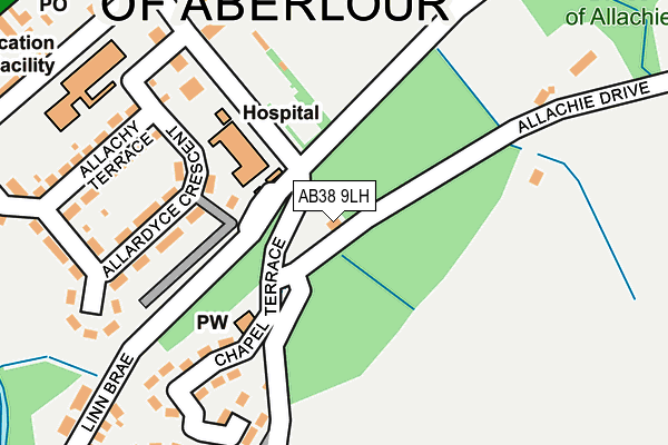 AB38 9LH map - OS OpenMap – Local (Ordnance Survey)
