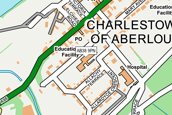 AB38 9PN map - OS OpenMap – Local (Ordnance Survey)