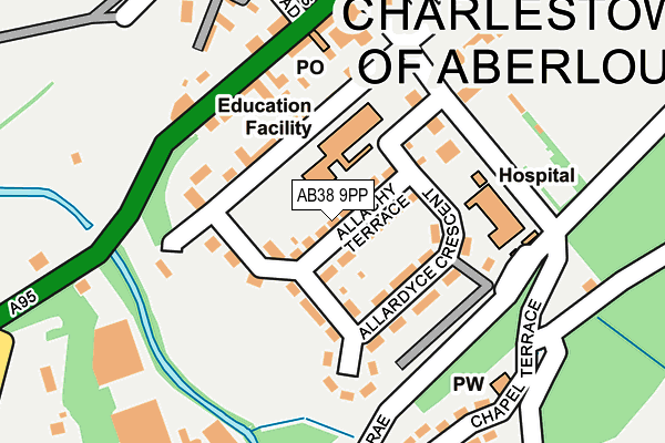 AB38 9PP map - OS OpenMap – Local (Ordnance Survey)
