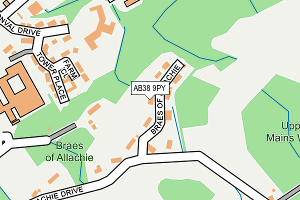 AB38 9PY map - OS OpenMap – Local (Ordnance Survey)