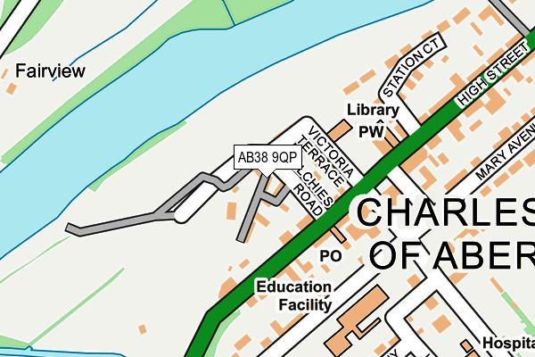 AB38 9QP map - OS OpenMap – Local (Ordnance Survey)