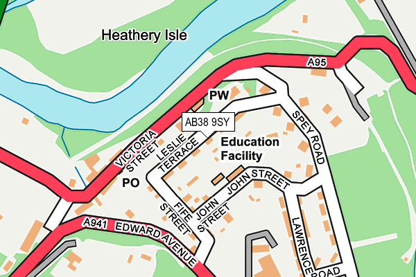 AB38 9SY map - OS OpenMap – Local (Ordnance Survey)