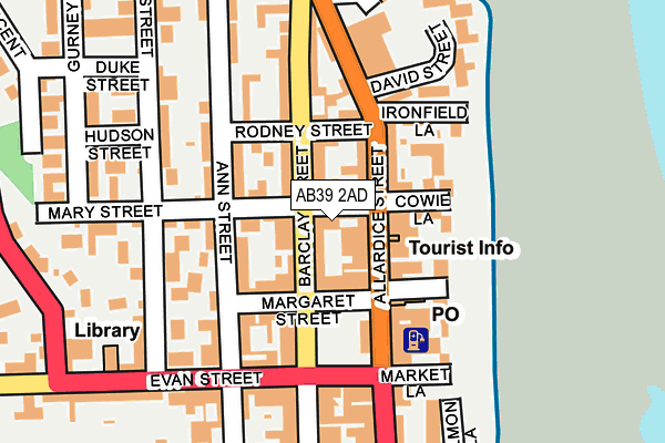 AB39 2AD map - OS OpenMap – Local (Ordnance Survey)