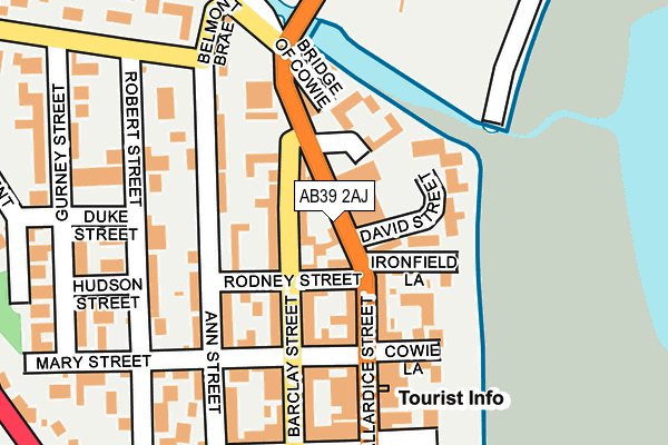 AB39 2AJ map - OS OpenMap – Local (Ordnance Survey)