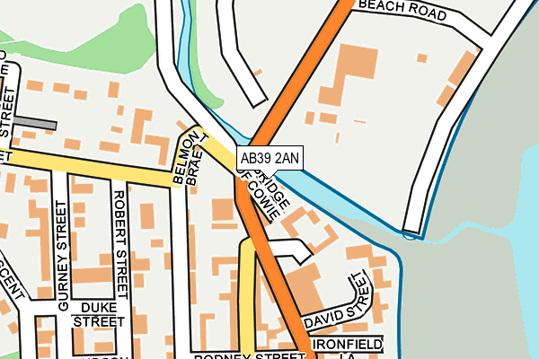 AB39 2AN map - OS OpenMap – Local (Ordnance Survey)
