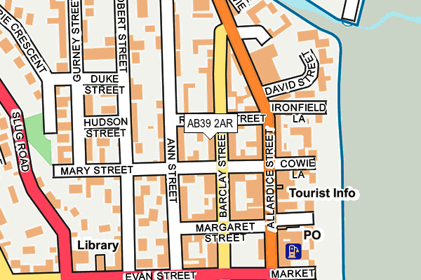 AB39 2AR map - OS OpenMap – Local (Ordnance Survey)
