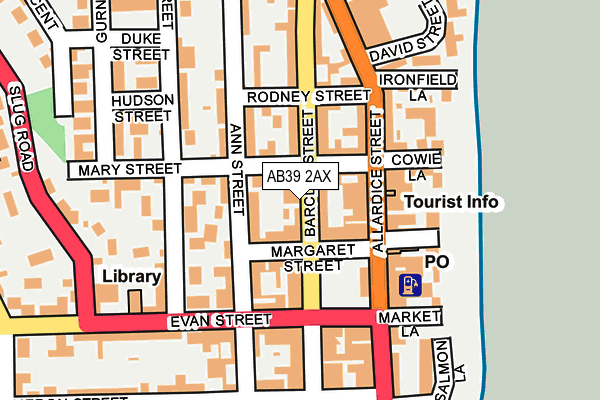 AB39 2AX map - OS OpenMap – Local (Ordnance Survey)