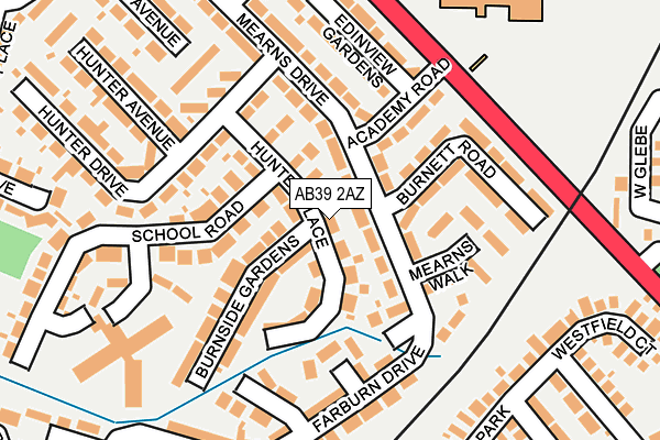AB39 2AZ map - OS OpenMap – Local (Ordnance Survey)