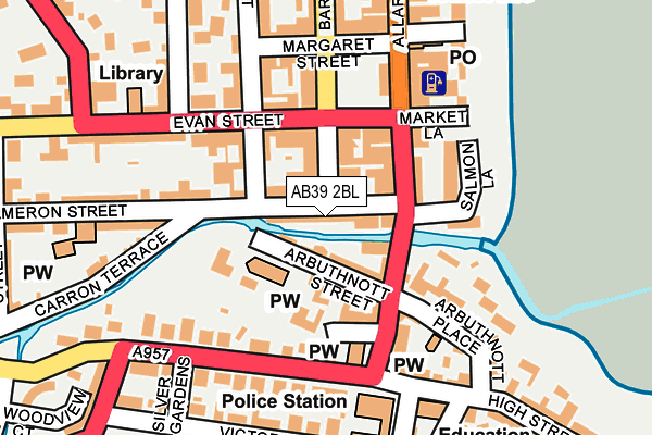 AB39 2BL map - OS OpenMap – Local (Ordnance Survey)