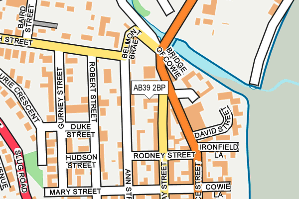 AB39 2BP map - OS OpenMap – Local (Ordnance Survey)