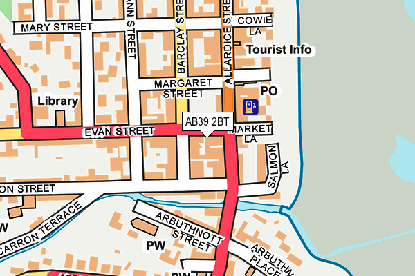 AB39 2BT map - OS OpenMap – Local (Ordnance Survey)