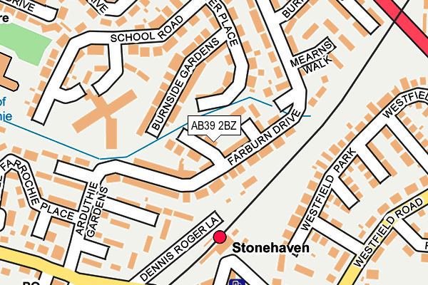 AB39 2BZ map - OS OpenMap – Local (Ordnance Survey)