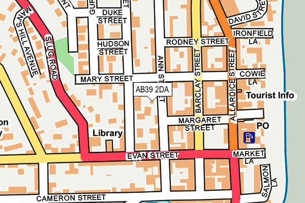 AB39 2DA map - OS OpenMap – Local (Ordnance Survey)