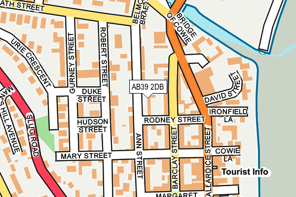 AB39 2DB map - OS OpenMap – Local (Ordnance Survey)