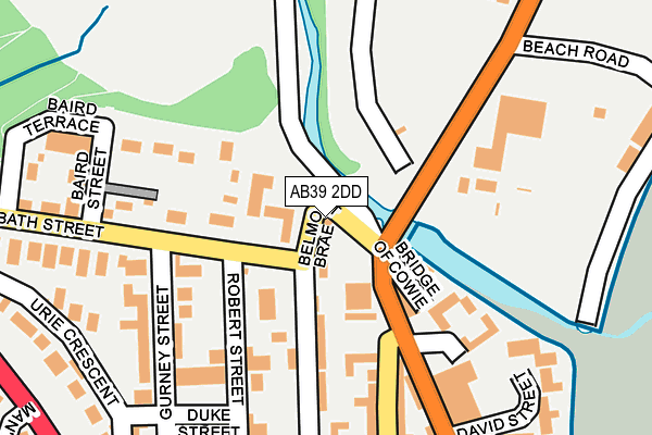 AB39 2DD map - OS OpenMap – Local (Ordnance Survey)