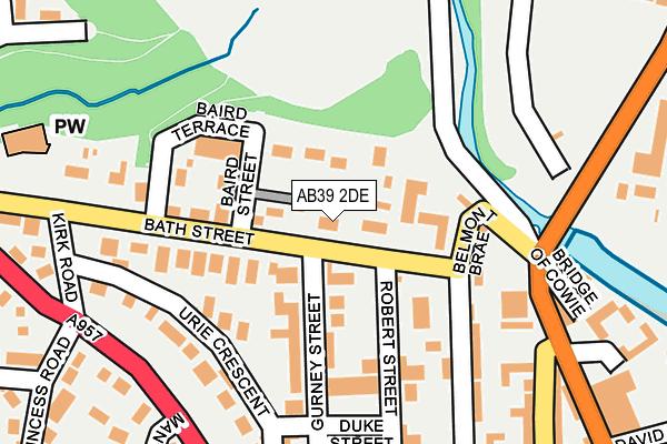 AB39 2DE map - OS OpenMap – Local (Ordnance Survey)