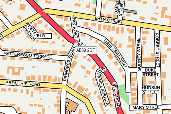 AB39 2DF map - OS OpenMap – Local (Ordnance Survey)