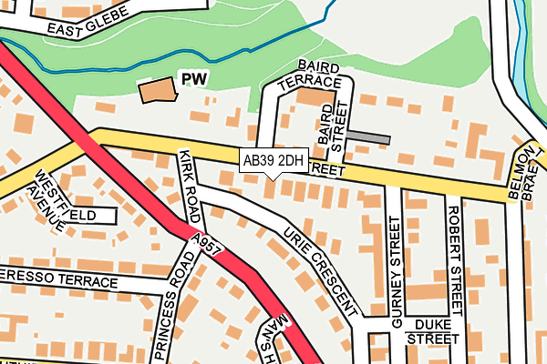 AB39 2DH map - OS OpenMap – Local (Ordnance Survey)