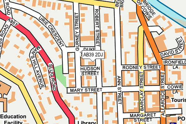 AB39 2DJ map - OS OpenMap – Local (Ordnance Survey)