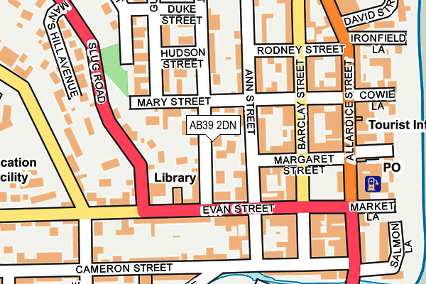 AB39 2DN map - OS OpenMap – Local (Ordnance Survey)