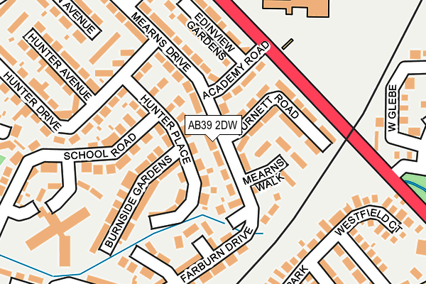 AB39 2DW map - OS OpenMap – Local (Ordnance Survey)