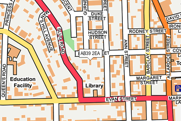 AB39 2EA map - OS OpenMap – Local (Ordnance Survey)