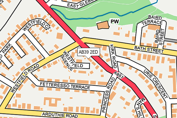 AB39 2ED map - OS OpenMap – Local (Ordnance Survey)