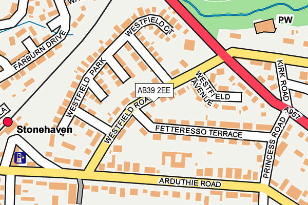 AB39 2EE map - OS OpenMap – Local (Ordnance Survey)