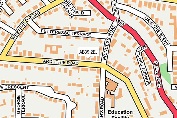 AB39 2EJ map - OS OpenMap – Local (Ordnance Survey)