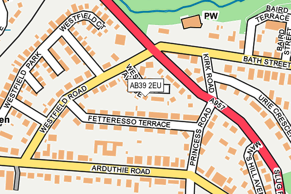 AB39 2EU map - OS OpenMap – Local (Ordnance Survey)