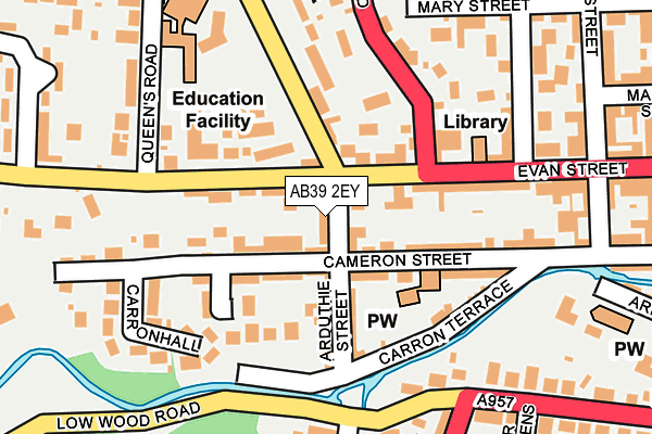 AB39 2EY map - OS OpenMap – Local (Ordnance Survey)