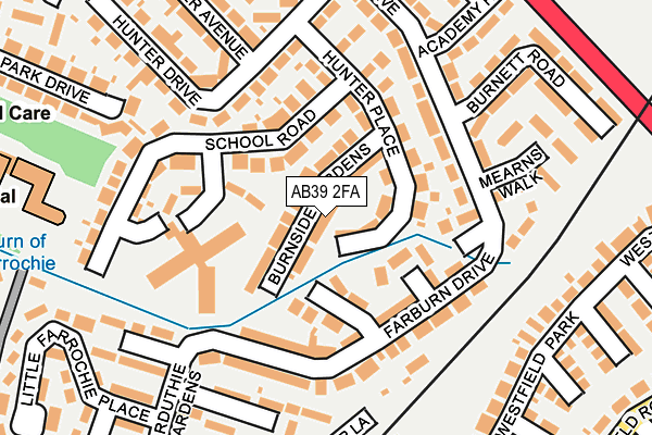 AB39 2FA map - OS OpenMap – Local (Ordnance Survey)