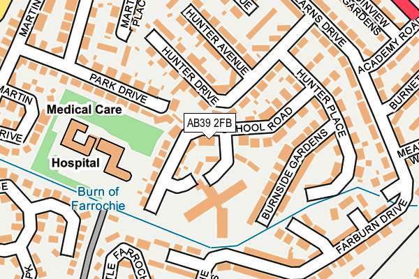 AB39 2FB map - OS OpenMap – Local (Ordnance Survey)