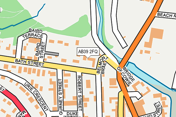 AB39 2FQ map - OS OpenMap – Local (Ordnance Survey)