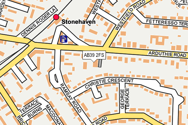 AB39 2FS map - OS OpenMap – Local (Ordnance Survey)