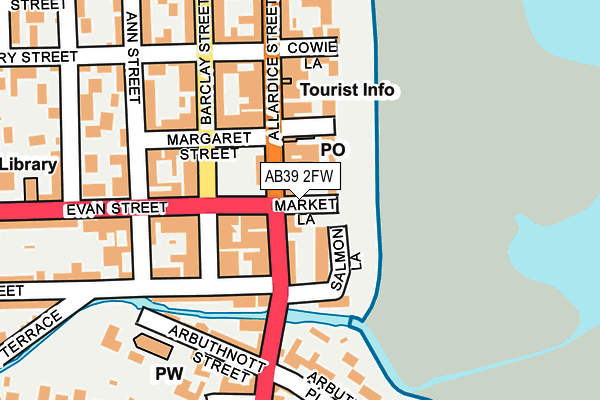 AB39 2FW map - OS OpenMap – Local (Ordnance Survey)