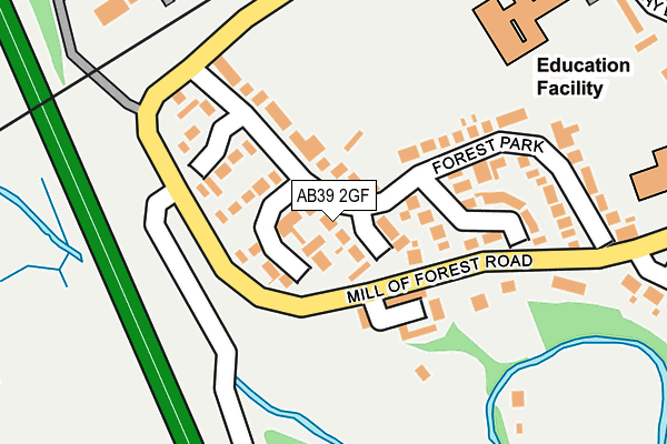 AB39 2GF map - OS OpenMap – Local (Ordnance Survey)