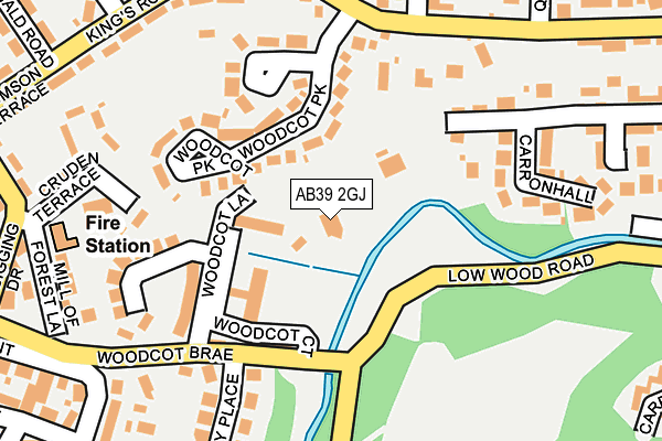 AB39 2GJ map - OS OpenMap – Local (Ordnance Survey)