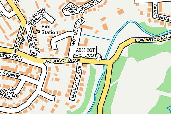 AB39 2GT map - OS OpenMap – Local (Ordnance Survey)