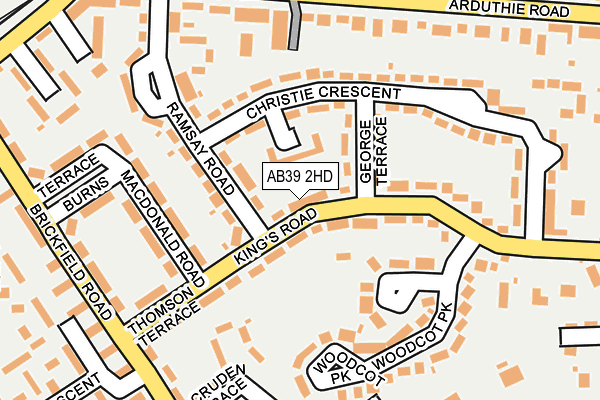 AB39 2HD map - OS OpenMap – Local (Ordnance Survey)